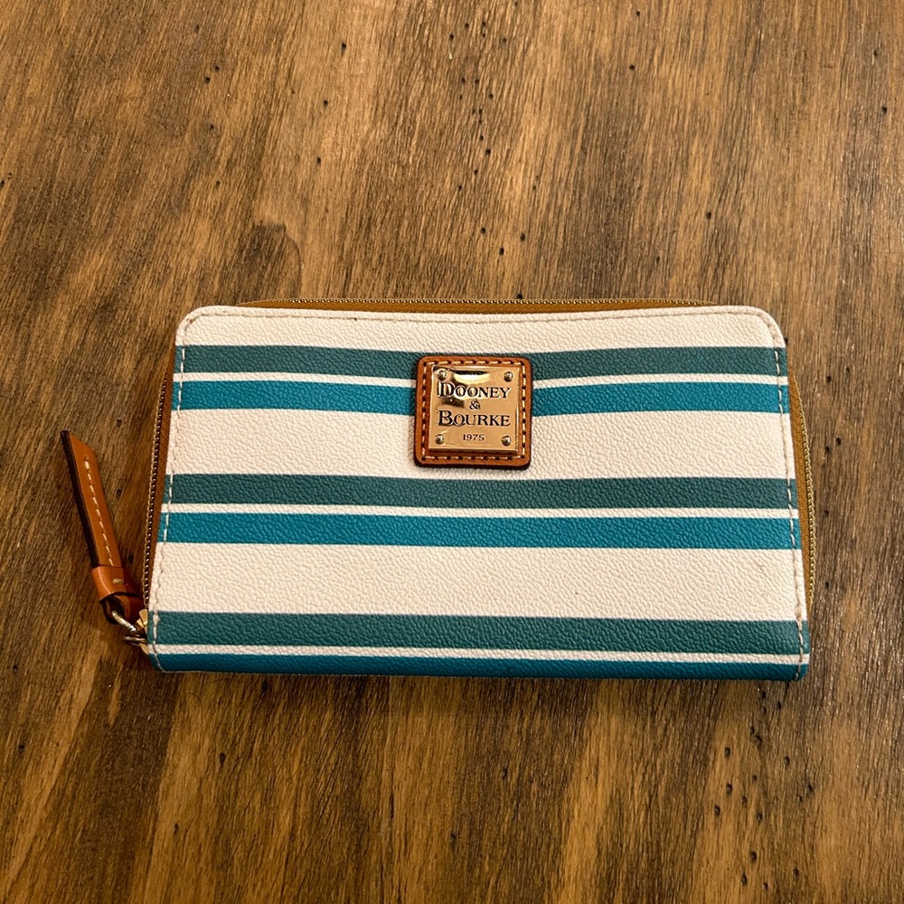 Dooney & Bourke Blue and White Striped Wallet